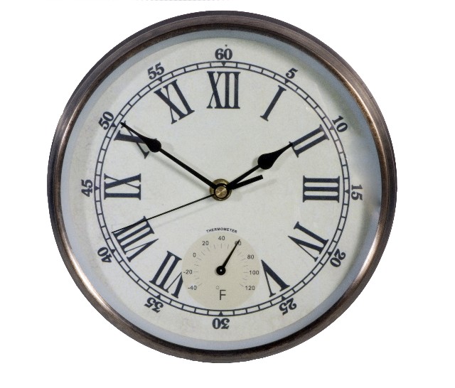 Horloge d'Extérieur Effet Plaqué Bronze – 22,8cm